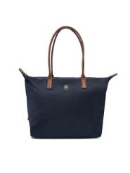 Tommy Hilfiger Torebka Popette Tote AW0AW17711 Granatowy. Niebieskie torebki klasyczne damskie Tommy Hilfiger, bez wzorów, z materiału, bez dodatków. Za 339.99 zł.