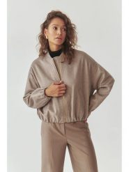 TATUUM Wełniana kurtka przejściowa "Sakali" w kolorze szarobrązowym rozmiar: M. Brązowe kurtki damskie Tatuum, m, bez wzorów, z wełny, bez kaptura. Za 568.34 zł.
