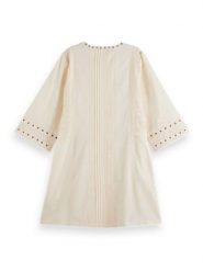 Scotch & Soda Sukienka w kolorze beżowym rozmiar: 36. Brązowe sukienki damskie Scotch & Soda, na co dzień, bez wzorów, bez kołnierzyka, bez ramiączek, mini, proste. Za 241.56 zł.