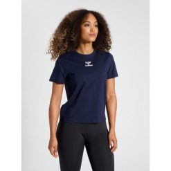 Koszulka damska Hummel Icons. Niebieskie bluzki sportowe damskie HUMMEL, xs, bez kołnierzyka, bez ramiączek. Za 121.00 zł.