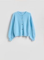 Sweter z dekoracyjnymi guzikami - jasnoniebieski. Niebieskie swetry klasyczne damskie Reserved, l, z dzianiny, bez kołnierzyka. Za 129.99 zł.