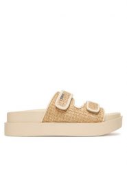 DKNY Klapki Piper K2691150 Beżowy. Brązowe klapki damskie DKNY, bez wzorów, z syntetyku, bez obcasa. Za 579.99 zł.