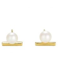 OR ÉCLAT Złote kolczyki-wkrętki "Manya" z perłami rozmiar: onesize. Żółte kolczyki damskie Or Éclat, z perłą, złote. Za 434.99 zł.