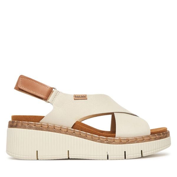 Sandały Pikolinos. Białe sandały damskie Pikolinos, bez wzorów, bez obcasa, na koturnie. Za 599.99 zł.