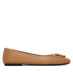 Baleriny PINKO. Brązowe baleriny damskie Pinko, bez wzorów, bez obcasa. Za 919.99 zł.