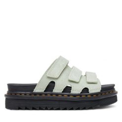 Klapki Dr. Martens. Zielone klapki damskie Dr. Martens, bez wzorów, bez obcasa. Za 699.99 zł.