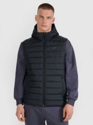4F Bezrękawnik puchowy z wypełnieniem syntetycznym męski - czarny L. Czarne kamizelki męskie 4f, l, z dzianiny. Za 229.99 zł.
