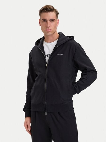 Calvin Klein Bluza LV04LH218G Czarny Regular Fit. Czarne bluzy bez kaptura męskie CALVIN KLEIN, l, z bawełny. Za 529.99 zł.