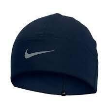 Czapka polarowa termiczna Nike. Niebieskie czapki męskie Nike, na zimę, bez wzorów, z materiału, eleganckie. Za 129.99 zł.