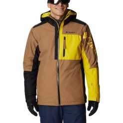 Płaska kurtka męska Columbia Timberturner II. Brązowe kurtki męskie Columbia, m, bez wzorów, bez kaptura, narciarskie. Za 999.00 zł.