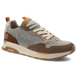 Brązowe Sneakersy Jeep Sportowe Obuwie Męskie. Szare buty sportowe na co dzień męskie Jeep, bez zapięcia. Za 429.00 zł.