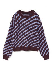 Vero Moda Sweter w kolorze brązowo-błękitnym rozmiar: L. Brązowe swetry klasyczne damskie Vero Moda, l, bez kołnierzyka. Za 65.38 zł.