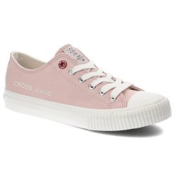Różowe Trampki Cross Jeans Damskie Modne Obuwie. Czerwone trampki i tenisówki damskie Cross Jeans, z aplikacjami, z jeansu. Za 139.00 zł.