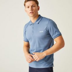 Oakmont męska koszulka polo. Niebieskie koszulki polo męskie Regatta, m, bez wzorów, z tkaniny, bez ramiączek. W wyprzedaży za 69.99 zł.