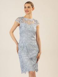 APART Sukienka w kolorze jasnoszarym rozmiar: 42. Szare sukienki damskie Apart, bez wzorów, bez kołnierzyka, bez ramiączek, mini. Za 463.38 zł.