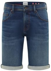 Bermudy ze stretchem slim fit Mustang Chicago. Niebieskie szorty męskie bonprix, bez wzorów, z elastanu, klasyczne. Za 169.99 zł.