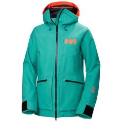 Damska kurtka turystyczna Helly Hansen Powderqueen 3.0. Zielone kurtki damskie Helly Hansen, l, bez wzorów, z poliamidu, bez kaptura, narciarskie, primaloft. Za 1,878.70 zł.