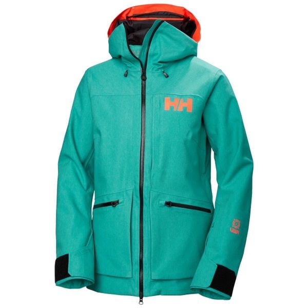 Damska kurtka turystyczna Helly Hansen Powderqueen 3.0. Zielone kurtki damskie Helly Hansen, l, bez wzorów, z poliamidu, bez kaptura, narciarskie, primaloft. Za 1,878.70 zł.