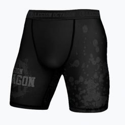 Spodenki treningowe męskie Octagon Legion Grunge. Czarne szorty męskie OCTAGON, z elastanu, bez kołnierzyka. Za 149.99 zł.