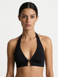 Guess Góra od bikini E6GJ14 KF590 Czarny. Czarne bikini damskie Guess, z aplikacjami. Za 329.99 zł.