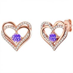Rafaela Donata Kolczyki sztyfty z kryształkami Swa Serce srebro wysokiej próby zdobiony kryształkami Swarovski® różowe złoto 1 ct Damski. Czerwone kolczyki damskie Rafaela Donata, z cyrkonią, pozłacane, na sztyftcie. Za 278.99 zł.