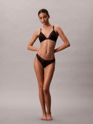 Calvin Klein Stringi Kobiety Sztuczne włókno czarny, L. Czarne stringi damskie CALVIN KLEIN, l, bez wzorów, z koronki. Za 99.95 zł.