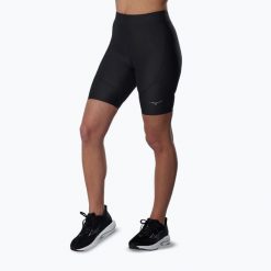 Spodenki do biegania damskie Mizuno Alpha Mid. Czarne szorty damskie Mizuno, bez wzorów, sportowe. Za 249.99 zł.