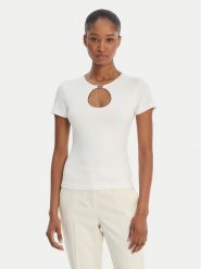 Rinascimento Bluzka CFC0128635003 Biały Regular Fit. Białe bluzki damskie RINASCIMENTO, l, bez wzorów, z syntetyku, bez ramiączek. Za 252.99 zł.