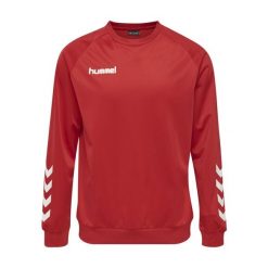 Bluza do piłki ręcznej dla dorosłych Hummel Promo Poly Sweatshirt. Czerwone bluzy bez kaptura męskie HUMMEL, xl, bez wzorów, bez ramiączek, bez kaptura. Za 134.50 zł.