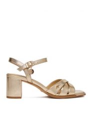 MEXX Sandały EO-WS1161-01 Złoty. Żółte sandały damskie Mexx, bez wzorów, ze skóry, bez obcasa, na słupku. Za 329.99 zł.