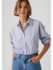 Levi's Koszula w kolorze granatowo-białym rozmiar: XS. Białe koszule damskie Levi's, s, bez wzorów, z bawełny, bez kołnierzyka, bez ramiączek. Za 109.26 zł.