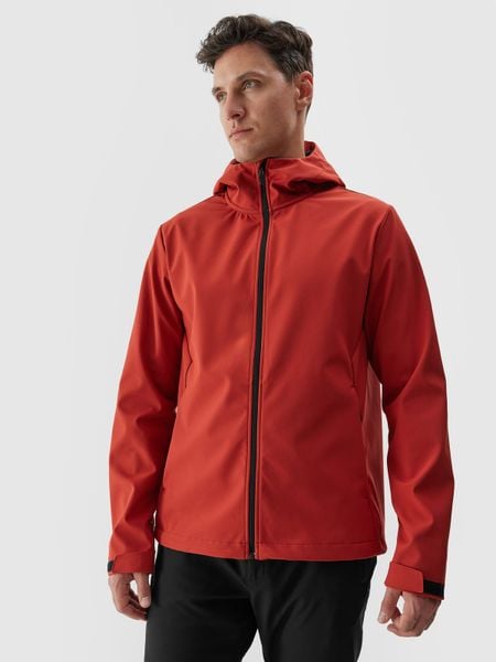 4F Kurtka softshell wiatroodporna membrana 5000 męska - czerwona 3XL. Czerwone kurtki męskie 4f, m, bez wzorów, z dzianiny, z kapturem. W wyprzedaży za 139.99 zł.