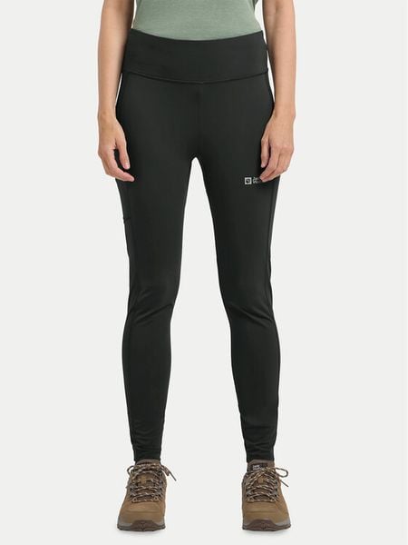 Jack Wolfskin Legginsy Klintal 1508901 Czarny Slim Fit. Czarne legginsy damskie Jack Wolfskin, l, bez wzorów, z syntetyku, outdoorowe. Za 249.99 zł.