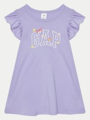 Gap Sukienka codzienna 744470-01 Fioletowy Regular Fit. Fioletowe sukienki dziewczęce GAP, bez wzorów, z bawełny, bez ramiączek. Za 69.99 zł.