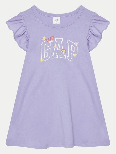 Gap Sukienka codzienna 744470-01 Fioletowy Regular Fit. Fioletowe sukienki dziewczęce GAP, bez wzorów, z bawełny, bez ramiączek. Za 69.99 zł.
