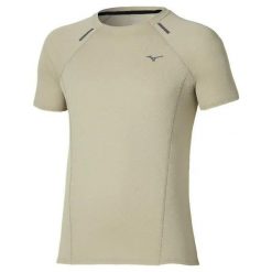Koszulka Mizuno Active Dryaeroflo. Brązowe t-shirty sportowe męskie Mizuno, l, z materiału, bez ramiączek, do biegania. Za 195.99 zł.