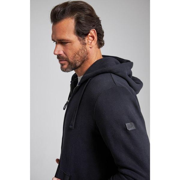 Męska Rozpinana bluza z kapturem dzianina dresowa do 8XL. Czarne bluzy z kapturem męskie JAY-PI, m, z bawełny. Za 349.99 zł.