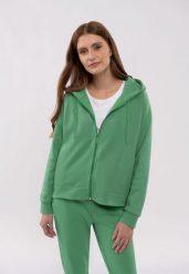 Luźna bluza z kapturem B-TIFFI. Zielone bluzy z kapturem damskie Volcano, m, z bawełny. Za 179.99 zł.