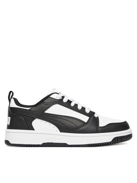 Puma Sneakersy Rebound V6 Lo Jr 393833 01 Biały. Białe buty sportowe dziewczęce Puma, bez wzorów, ze skóry, bez zapięcia. Za 189.99 zł.