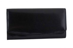 Portfel skórzany BARBERINI'S czarny 8137-1. Czarne portfele damskie Barberinis, bez wzorów, ze skóry. Za 169.99 zł.