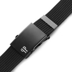 Pasek parciany PAOLO PERUZZI PW-23-115 czarny. Czarne paski męskie Paolo Peruzzi, bez wzorów, z materiału. Za 34.99 zł.