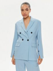MSGM Marynarka 3441MDG27 237200 Niebieski Relaxed Fit. Niebieskie marynarki i żakiety damskie MSGM, bez wzorów, z wełny. Za 2,309.00 zł.