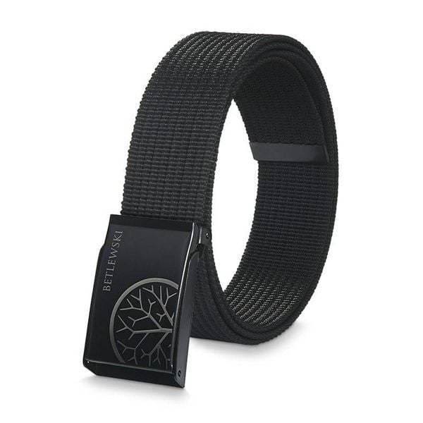 Pasek parciany BETLEWSKI PRC-01_CZ-3 XL czarny. Czarne paski męskie Betlewski, bez wzorów, z materiału. Za 39.99 zł.