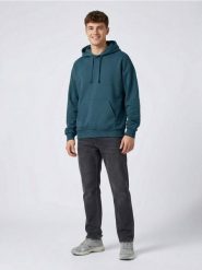 Bluza z kapturem z domieszką bawełny - niebieski. Niebieskie bluzy z kapturem męskie Sinsay, l, z bawełny. Za 39.99 zł.