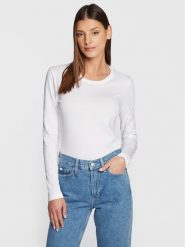 Calvin Klein Bluzka Smooth K20K205337 Biały Regular Fit. Białe bluzki damskie CALVIN KLEIN, m, bez wzorów, z bawełny, bez kołnierzyka, bez ramiączek. Za 329.99 zł.
