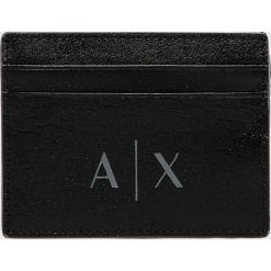 Armani Exchange - Portfel skórzany. Czarne portfele męskie Armani Exchange, bez wzorów, z materiału. W wyprzedaży za 129.90 zł.
