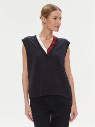 Tommy Hilfiger Sweter WW0WW40123 Granatowy Relaxed Fit. Niebieskie swetry klasyczne damskie Tommy Hilfiger, xl, z bawełny, bez kołnierzyka. Za 539.99 zł.