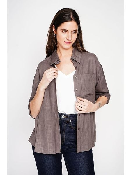 Le Jardin du Lin Lniana koszula w kolorze brązowym rozmiar: 36. Brązowe koszule damskie Le jardin du lin, bez wzorów, ze lnu, bez kołnierzyka, bez ramiączek. Za 108.99 zł.