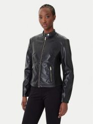 Rinascimento Kurtka z imitacji skóry CFC0124661003 Czarny Regular Fit. Czarne kurtki damskie RINASCIMENTO, xs, bez wzorów, ze skóry, bez kaptura. Za 419.99 zł.