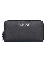 Replay Portfel w kolorze czarnym - 19 x 10 x 2 cm rozmiar: onesize. Czarne portfele damskie Replay, bez wzorów, z materiału. Za 178.56 zł.